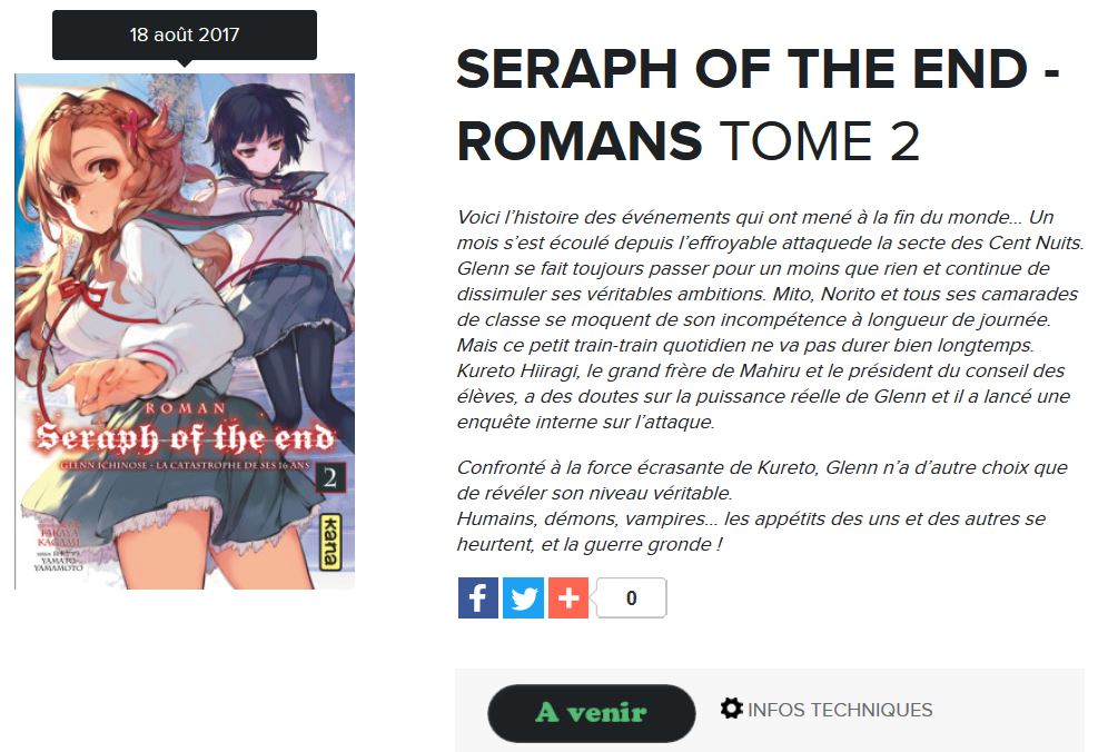 roman seraph of the end tome 2