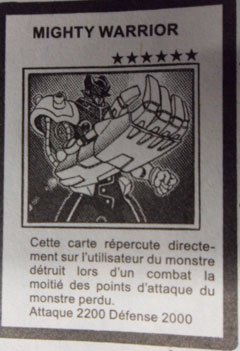 Carte Yu-Gi-Oh! 5 D's mighty warrior Carte Yu-Gi-Oh! 5 D's mighty warrior