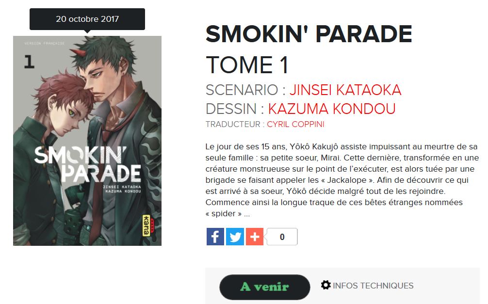 smokin parade tome 1 kana