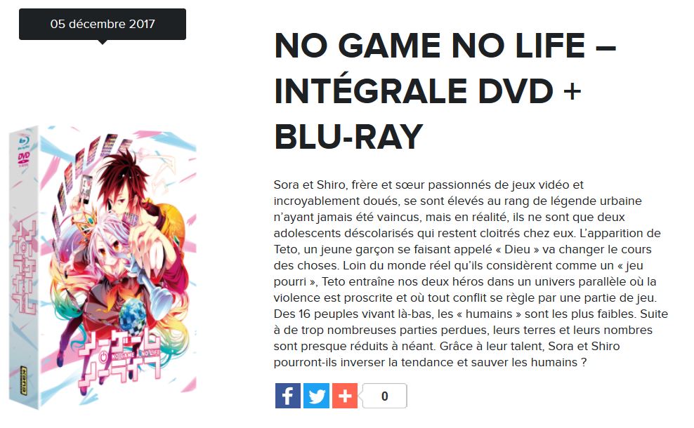 no game no life dvd blu-ray