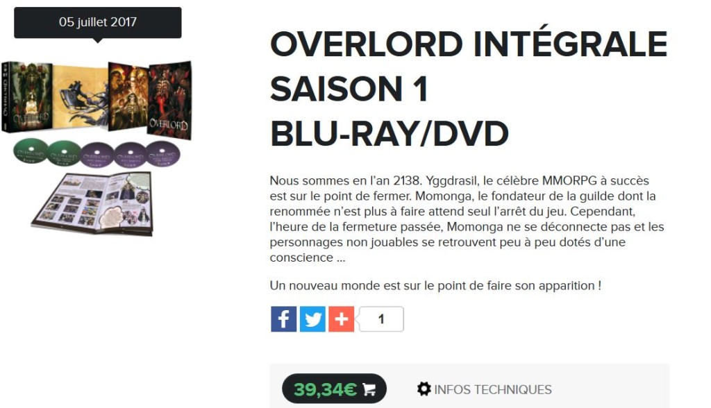 overlord saison 1 blu ray