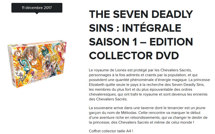 seven deadly sins coffret
