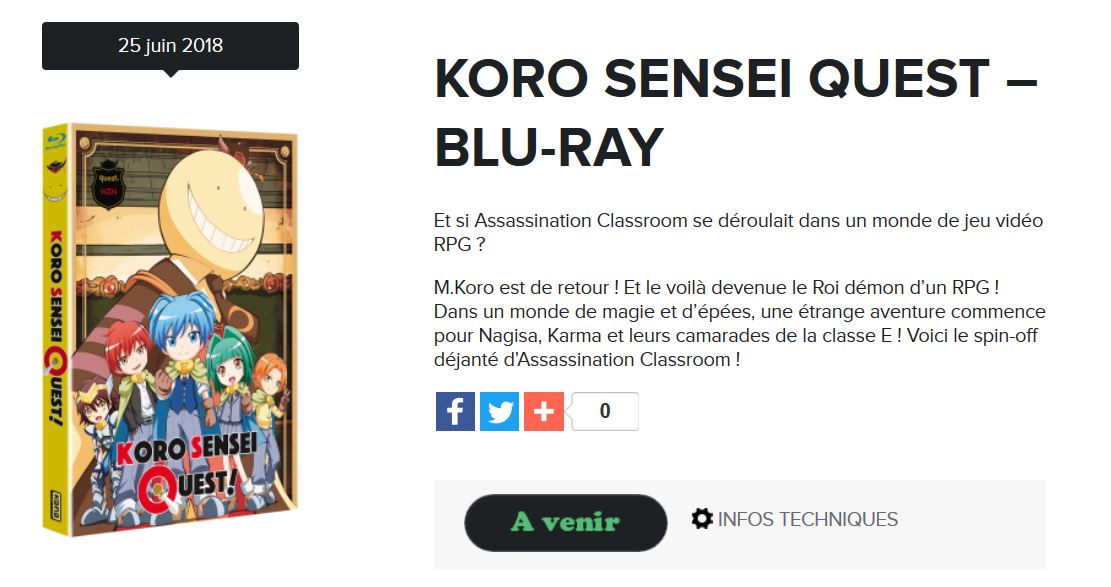 koro sensei quest blu-ray kana blog