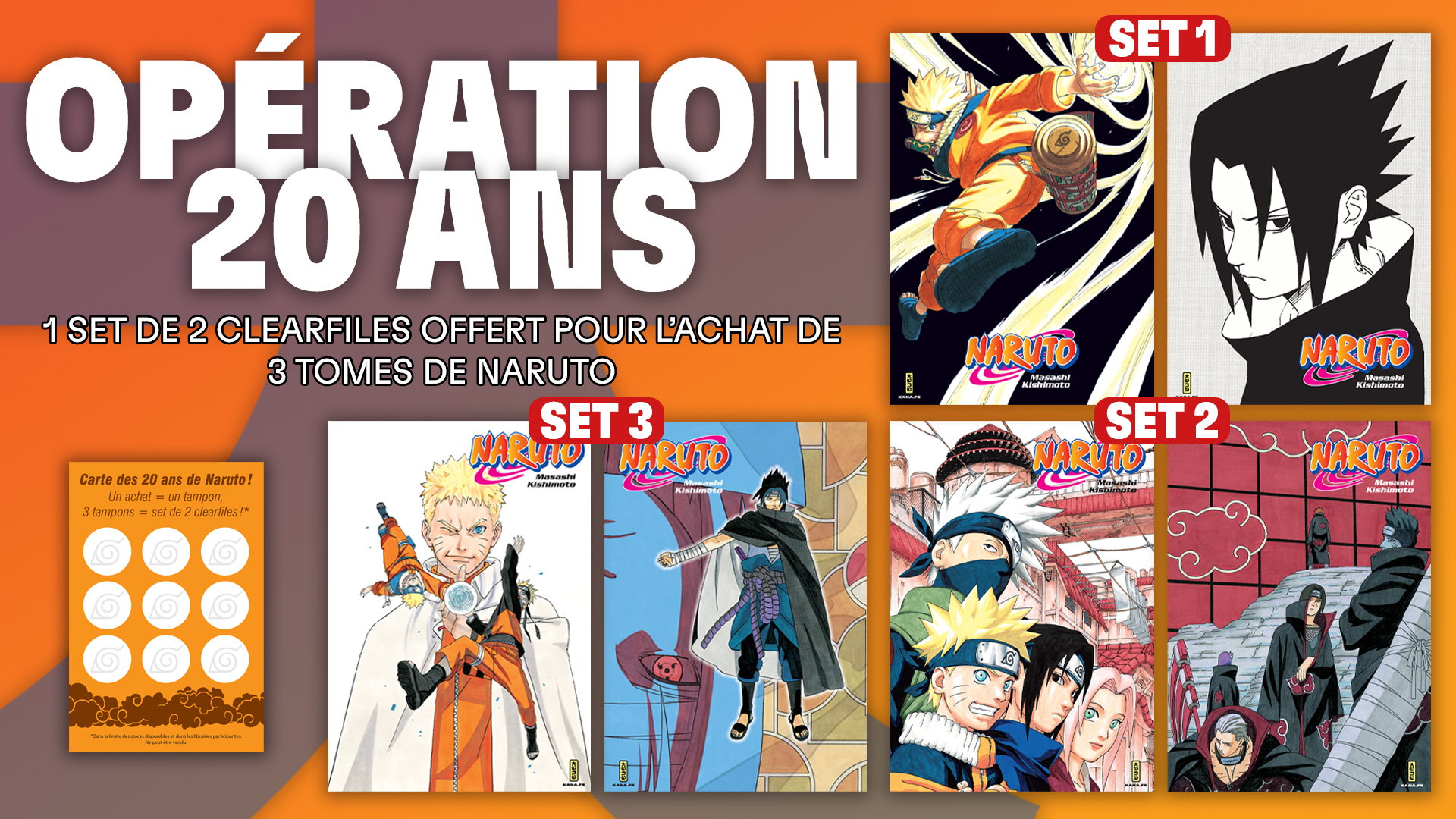 Opération 20 ans de Naruto – 1 set de 2 clearfiles offert à l’achat de