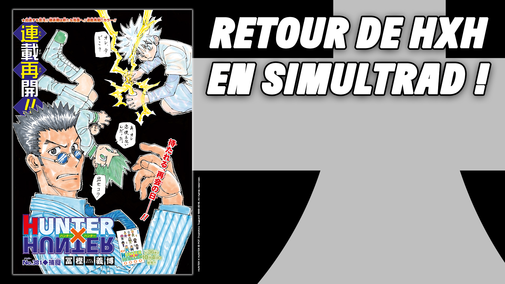Hunter X Hunter Sera En Francais Sur Manga Plus En Simultrad Kana